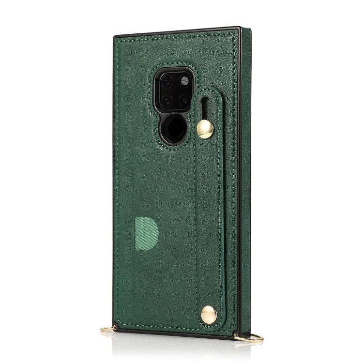 For Huawei Mate 20 Wrist Strap PU+TPU Shockproof Protective Case with Crossbody Lanyard & Holder ...