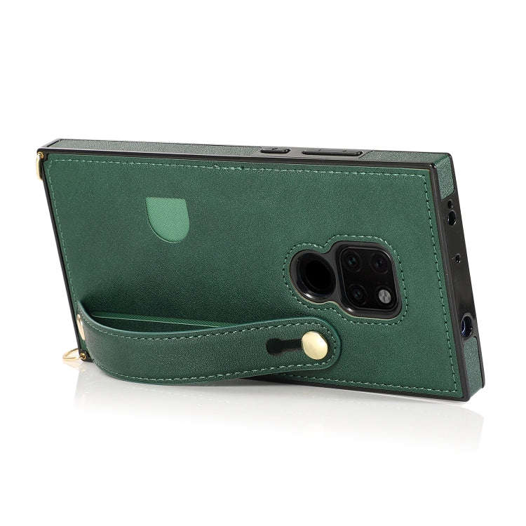For Huawei Mate 20 Wrist Strap PU+TPU Shockproof Protective Case with Crossbody Lanyard & Holder ...