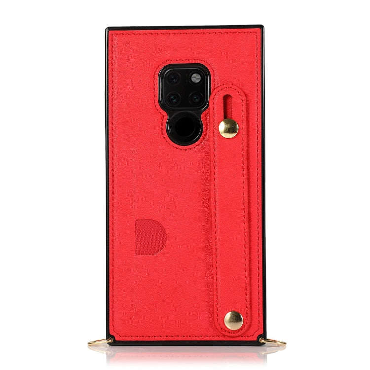 For Huawei Mate 20 Wrist Strap PU+TPU Shockproof Protective Case with Crossbody Lanyard & Holder ...