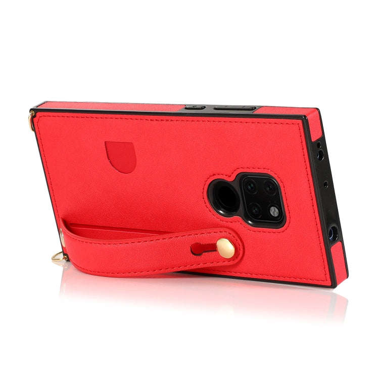 For Huawei Mate 20 Wrist Strap PU+TPU Shockproof Protective Case with Crossbody Lanyard & Holder ...