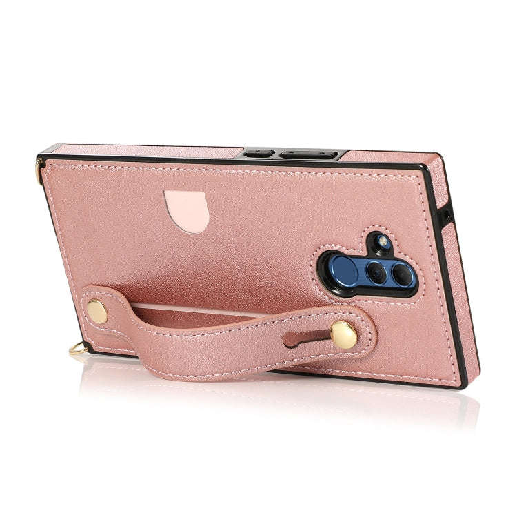 For Huawei Mate 20 Lite Wrist Strap PU+TPU Shockproof Protective Case with Crossbody Lanyard & Ho...