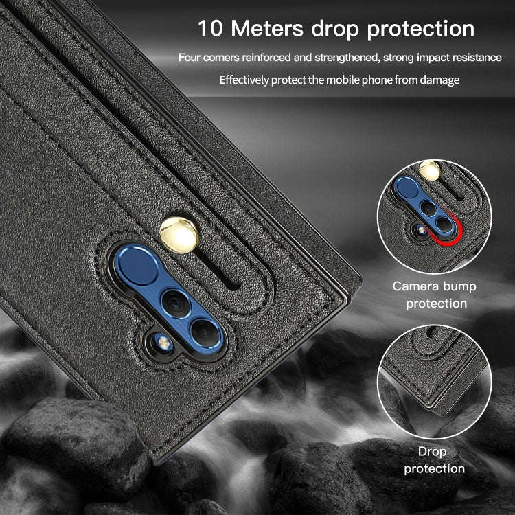 For Huawei Mate 20 Lite Wrist Strap PU+TPU Shockproof Protective Case with Crossbody Lanyard & Ho...