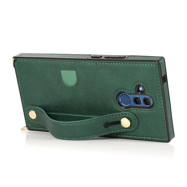 For Huawei Mate 20 Lite Wrist Strap PU+TPU Shockproof Protective Case with Crossbody Lanyard & Ho...