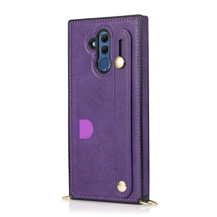 For Huawei Mate 20 Lite Wrist Strap PU+TPU Shockproof Protective Case with Crossbody Lanyard & Ho...