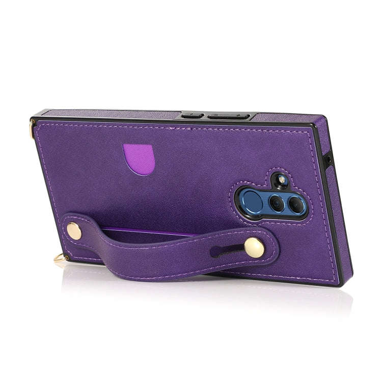 For Huawei Mate 20 Lite Wrist Strap PU+TPU Shockproof Protective Case with Crossbody Lanyard & Ho...