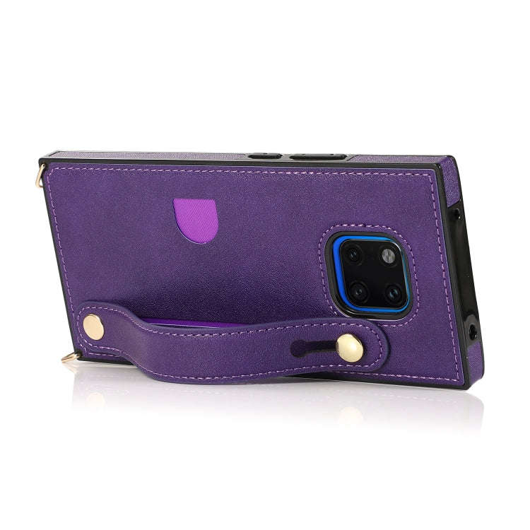 For Huawei Mate 20 Pro Wrist Strap PU+TPU Shockproof Protective Case with Crossbody Lanyard & Hol...