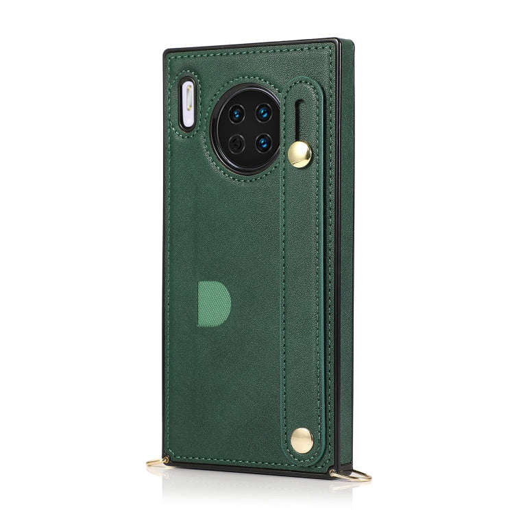 For Huawei Mate 30 Wrist Strap PU+TPU Shockproof Protective Case with Crossbody Lanyard & Holder ...