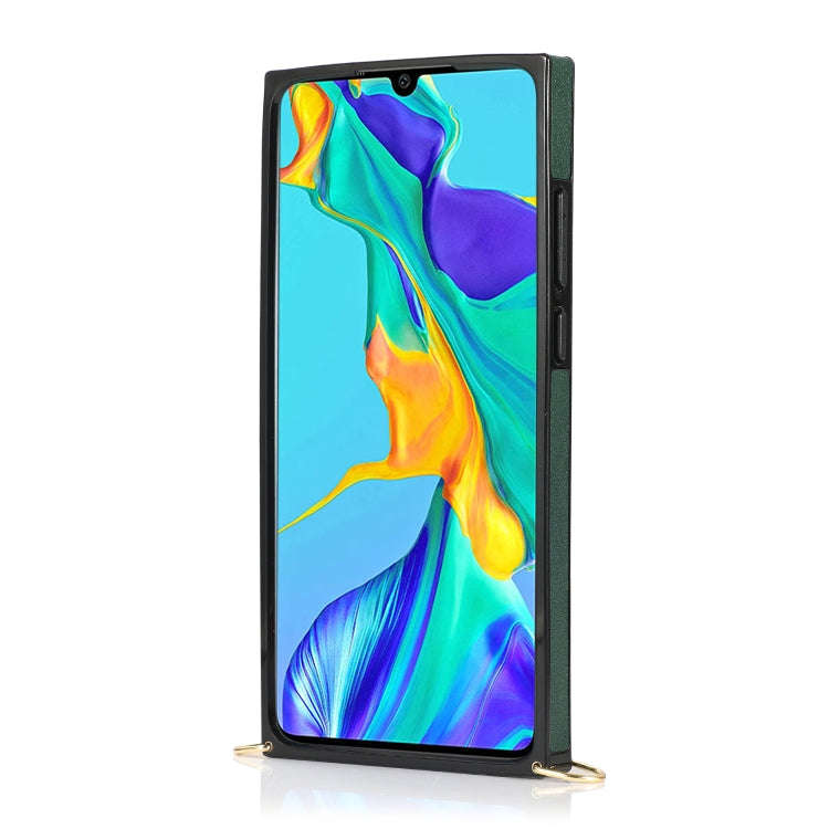 For Huawei P30 Wrist Strap PU+TPU Shockproof Protective Case with Crossbody Lanyard & Holder & Ca...