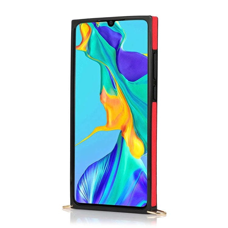 For Huawei P30 Wrist Strap PU+TPU Shockproof Protective Case with Crossbody Lanyard & Holder & Ca...