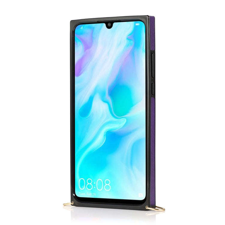 For Huawei P30 Lite Wrist Strap PU+TPU Shockproof Protective Case with Crossbody Lanyard & Holder...