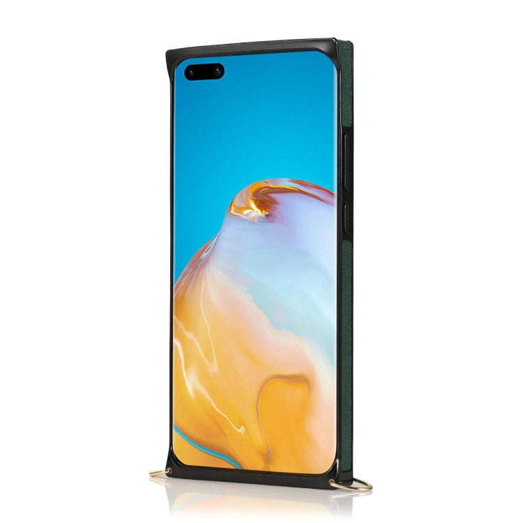 For Huawei P40 Wrist Strap PU+TPU Shockproof Protective Case with Crossbody Lanyard & Holder & Ca...