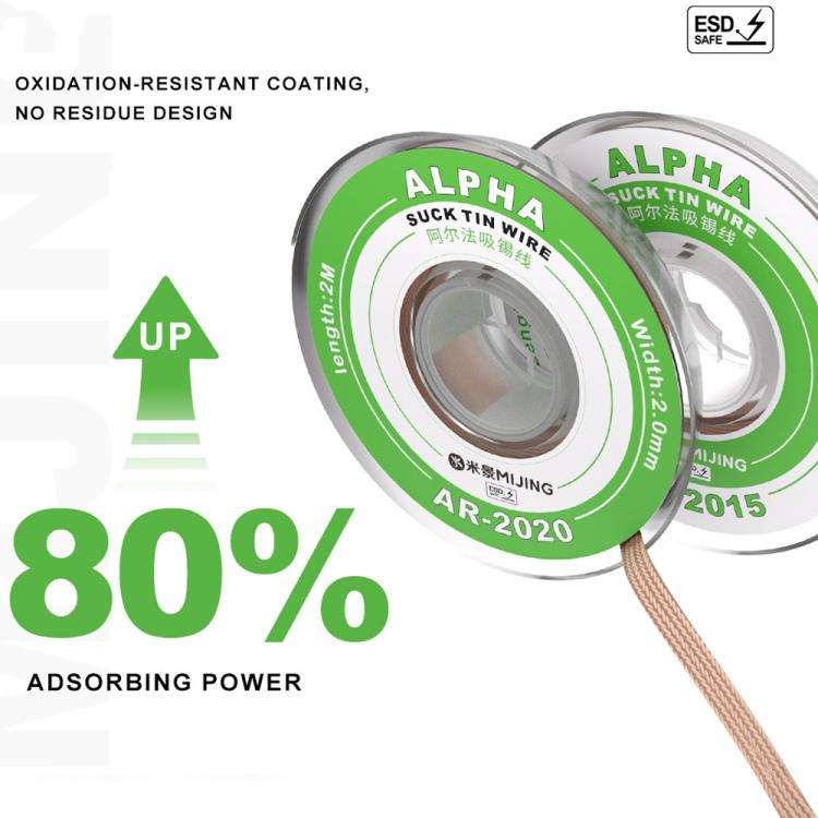 Mijing 10 in 1 Motherboard IC Chip Cleaning Alpha Tin-Absorbing Wire, Model:AR-2015
