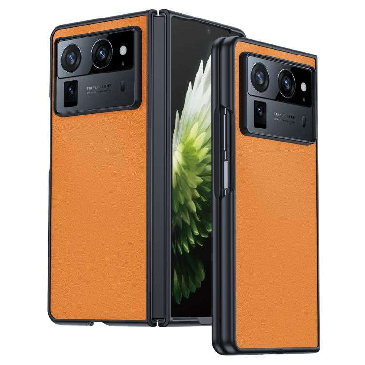 For Tecno Phantom V Fold2 Ultra-thin Plain Skin Leather Phone Case(Orange)