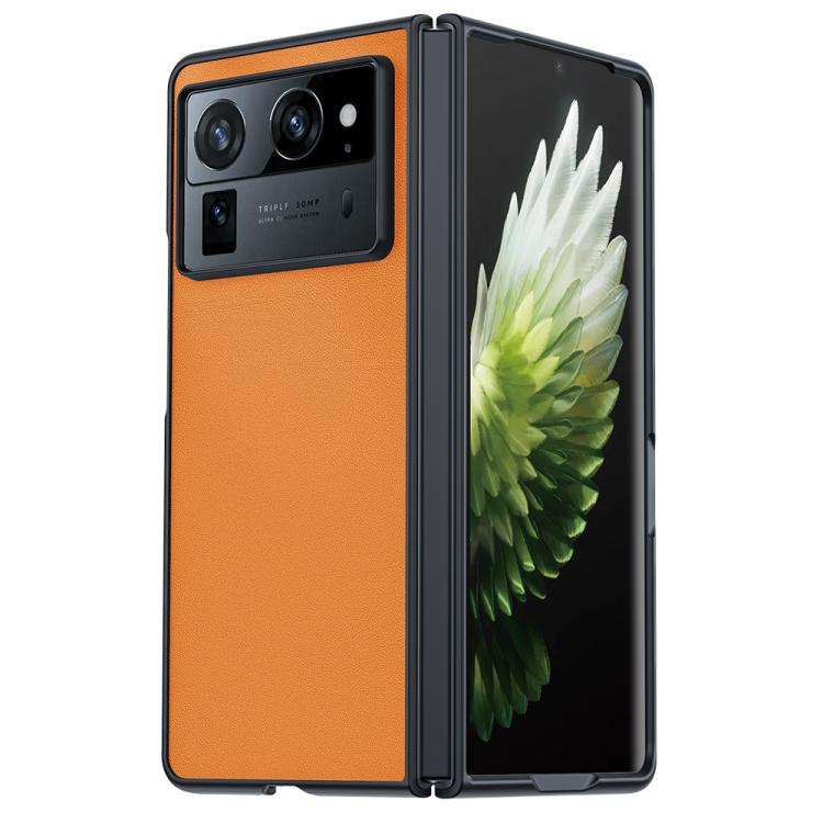 For Tecno Phantom V Fold2 Ultra-thin Plain Skin Leather Phone Case(Orange)