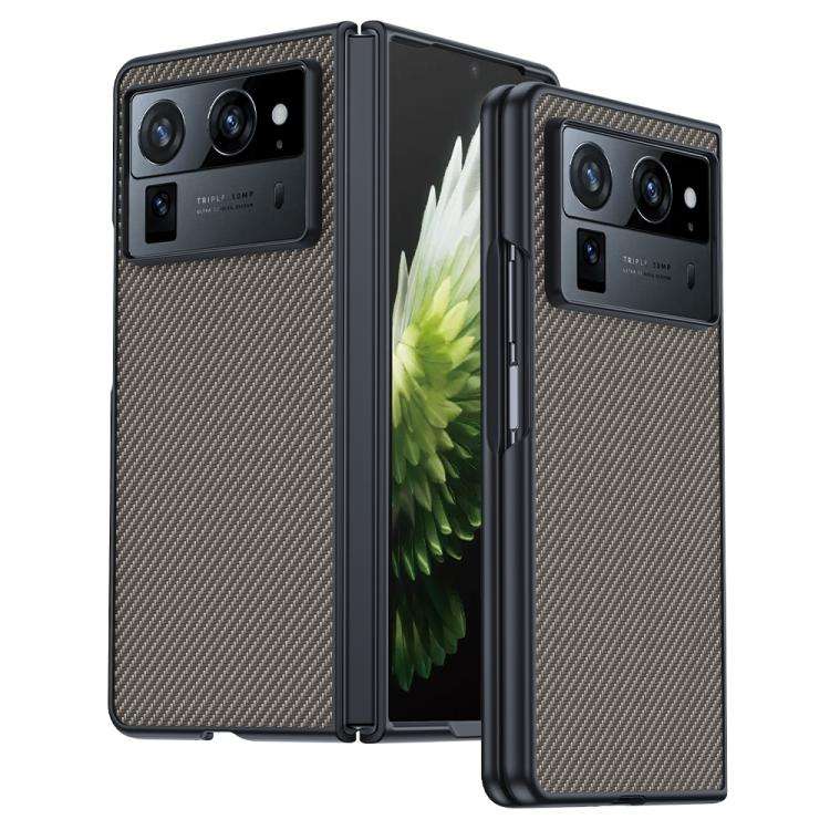 For Tecno Phantom V Fold2 Ultra-thin Carbon Fiber Texture Printing Phone Case(Gold)