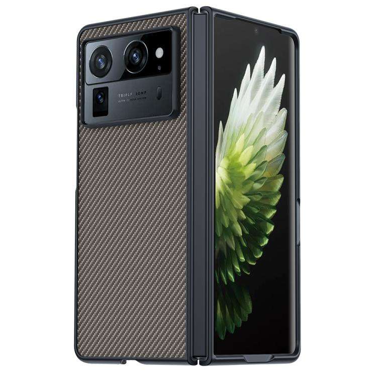 For Tecno Phantom V Fold2 Ultra-thin Carbon Fiber Texture Printing Phone Case(Gold)