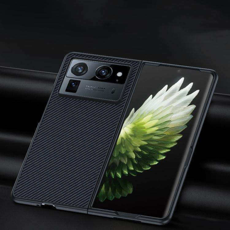 For Tecno Phantom V Fold2 Ultra-thin Carbon Fiber Texture Printing Phone Case(Gold)