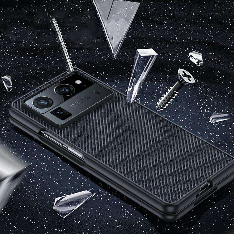 For Tecno Phantom V Fold2 Ultra-thin Carbon Fiber Texture Printing Phone Case(Gold)