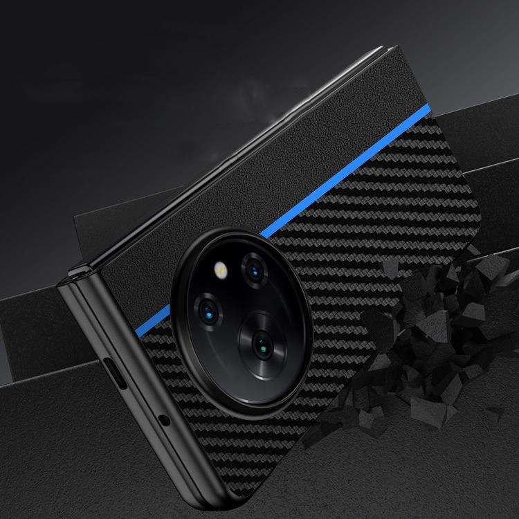 For Tecno Phantom V Fold Ultra-thin Carbon Fiber Texture Printing Phone Case(Black Red)