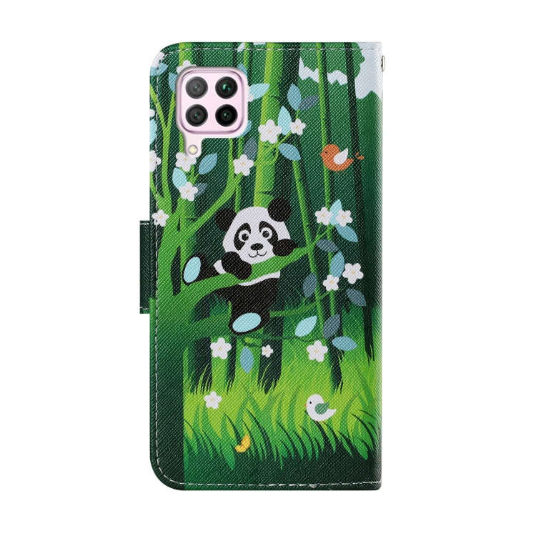 For Huawei P40 Lite Coloured Drawing Pattern Horizontal Flip PU Leather Case with Holder & Card S...