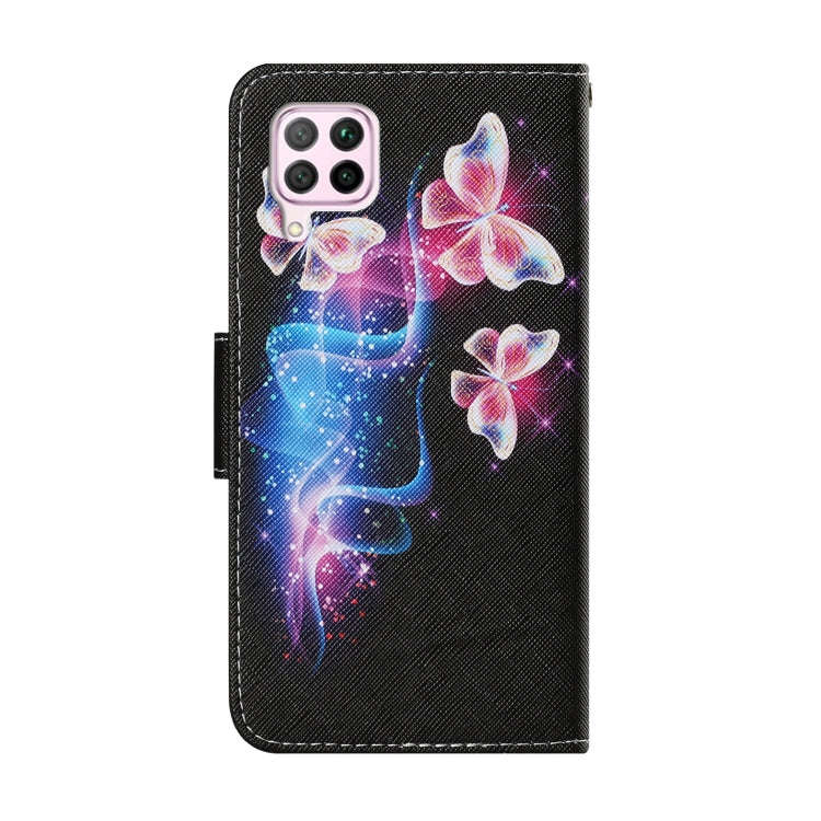 For Huawei P40 Lite Coloured Drawing Pattern Horizontal Flip PU Leather Case with Holder & Card S...