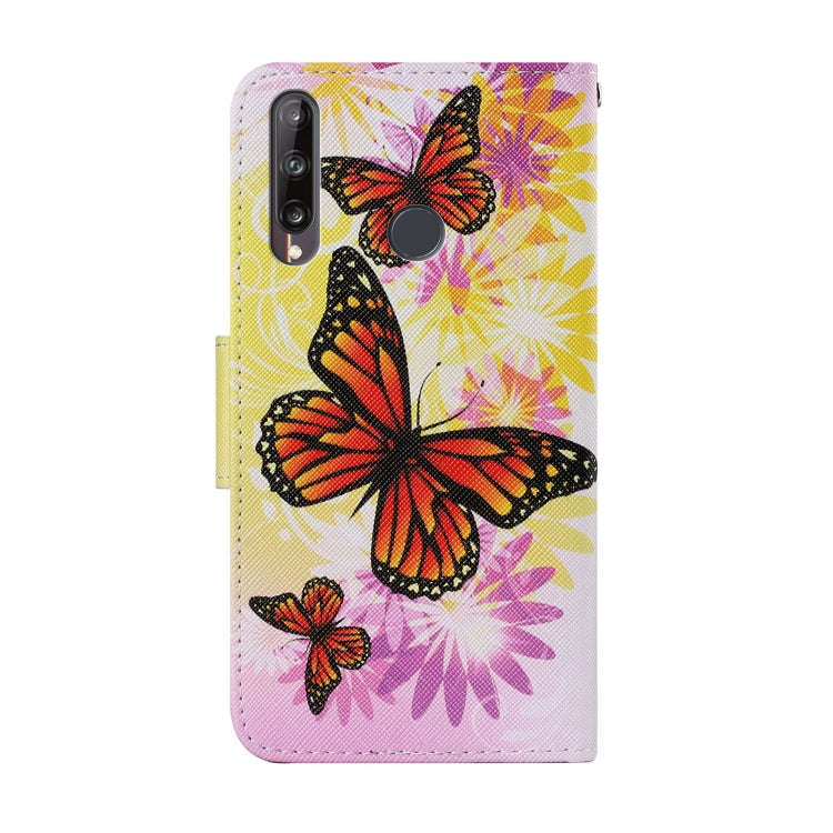 For Huawei P40 Lite E / Y7P Coloured Drawing Pattern Horizontal Flip PU Leather Case with Holder ...