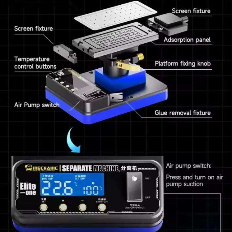 Mechanic Elite One 360 Rotating Screen Separate Machine Built-in Vacuum Pump, Plug:UK Plug