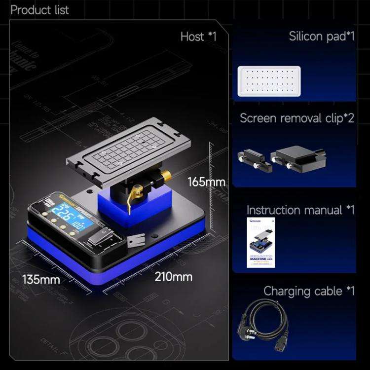 Mechanic Elite One 360 Rotating Screen Separate Machine Built-in Vacuum Pump, Plug:US Plug