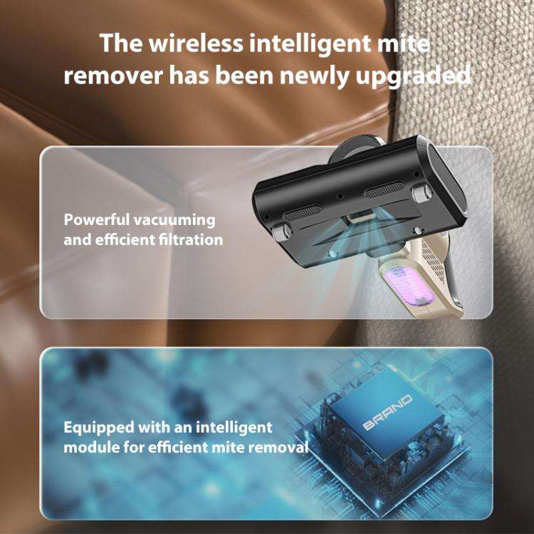 14000Pa 2 in 1 Household Handheld Wireless Mite Remover UV Sterilization Vacuum Cleaner(White)
