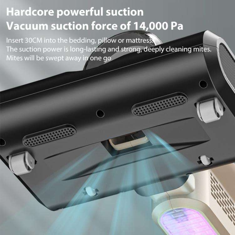 14000Pa 2 in 1 Household Handheld Wireless Mite Remover UV Sterilization Vacuum Cleaner(White)
