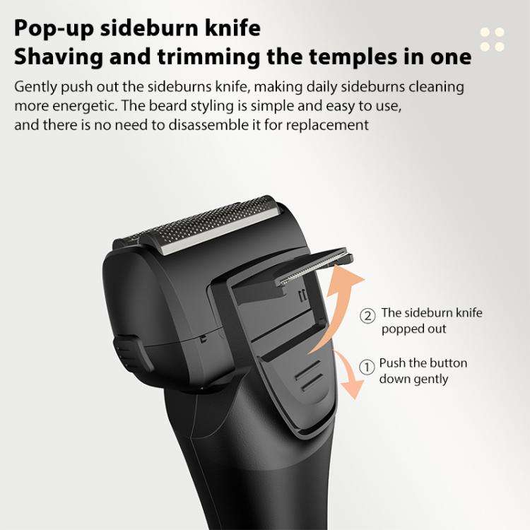 Full Body Washable LED Digital Display Reciprocating Electric Shaver(Exclusive Black)