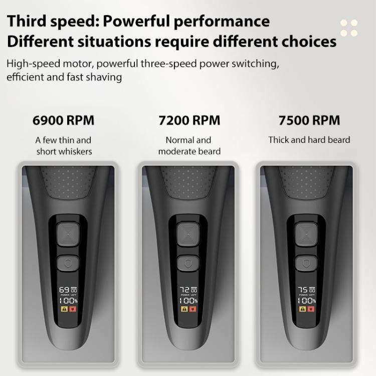 Full Body Washable LED Digital Display Reciprocating Electric Shaver(Exclusive Black)