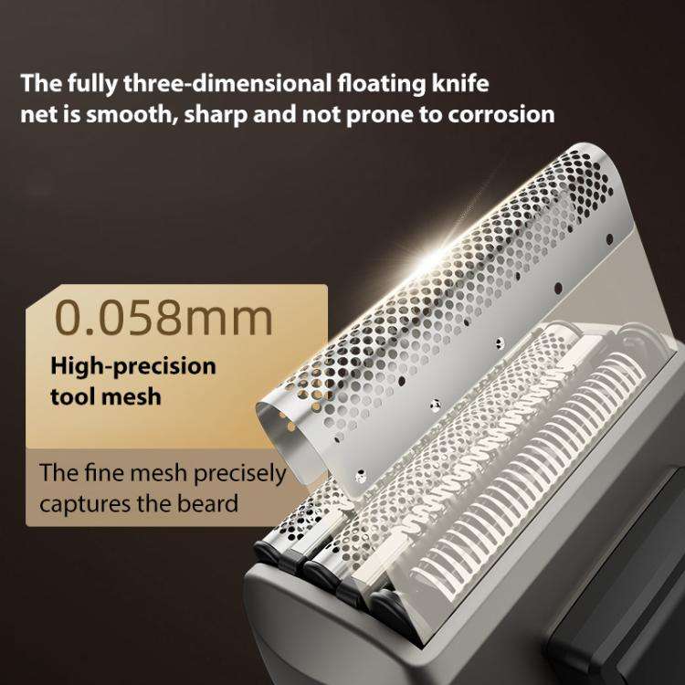 Five-blade Full Body Washable LED Digital Display Reciprocating Electric Shaver(Grey)