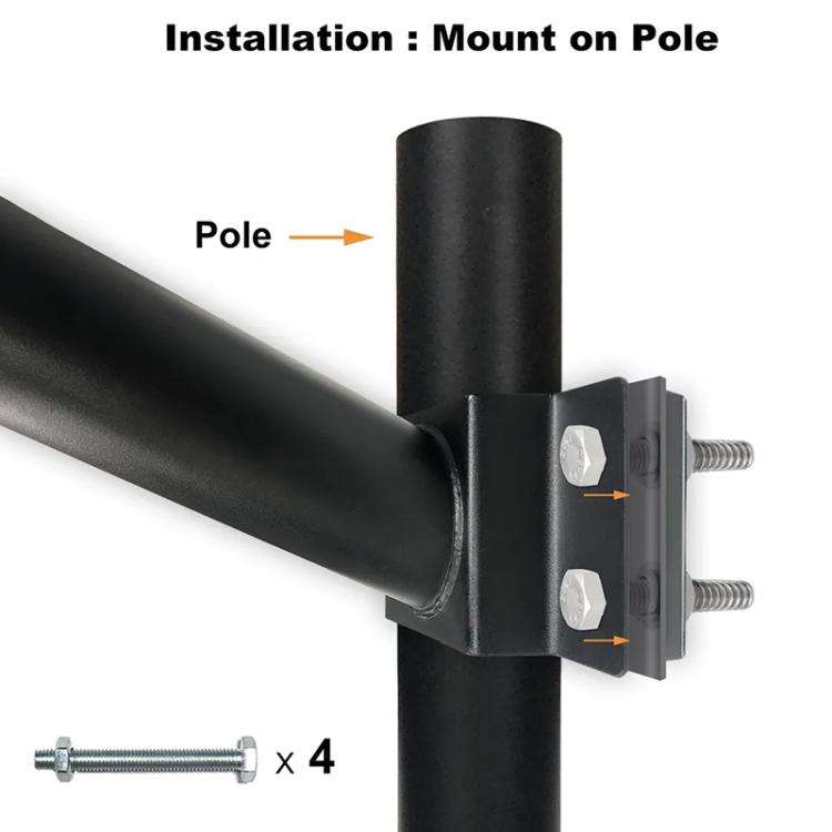 4 Sets 48mm Pipe Diameter Solar Street Light Bracket Mounting Arm, Length: 40cm(White)