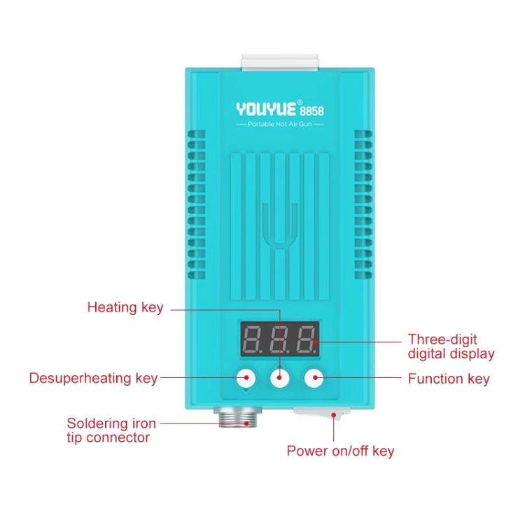 Uyue 8858 Portable Hot Air Gun BGA Desoldering Rework Station, Plug:US Plug
