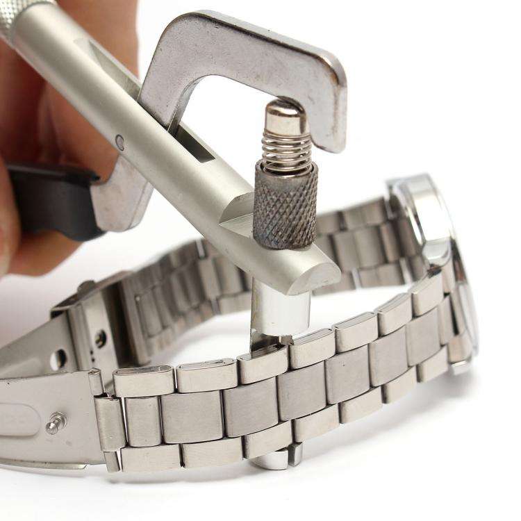 Handheld Metal Watch Band Removal Pliers Watch Pin Remover Watch Repair Tools(Black Silver)