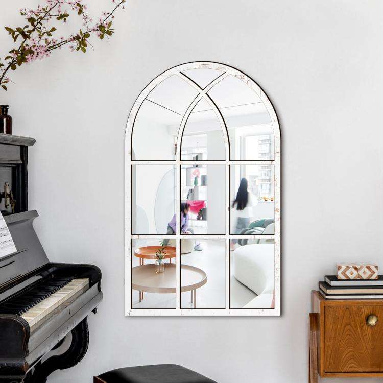 Wood Acrylic Imitation Window Self-adhesive Decorative Mirror, Model:MZ421A-Size L