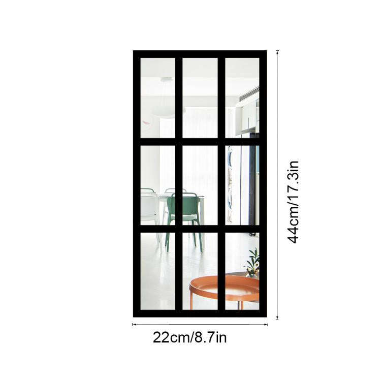 Wood Acrylic Imitation Window Self-adhesive Decorative Mirror, Model:MZ426B-Size S
