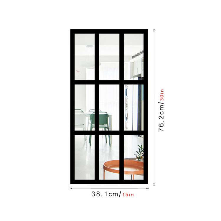 Wood Acrylic Imitation Window Self-adhesive Decorative Mirror, Model:MZ426B-Size L