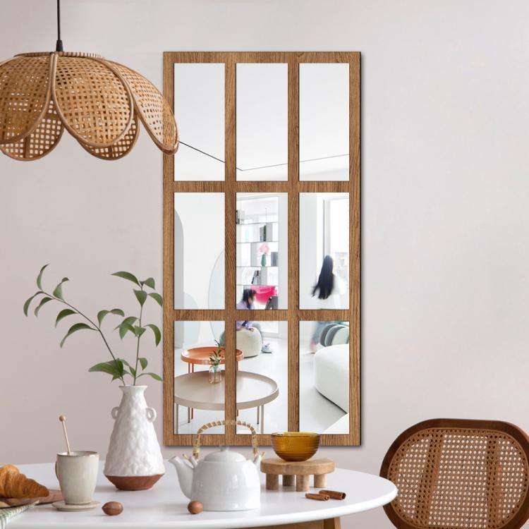 Wood Acrylic Imitation Window Self-adhesive Decorative Mirror, Model:MZ426B-Size L
