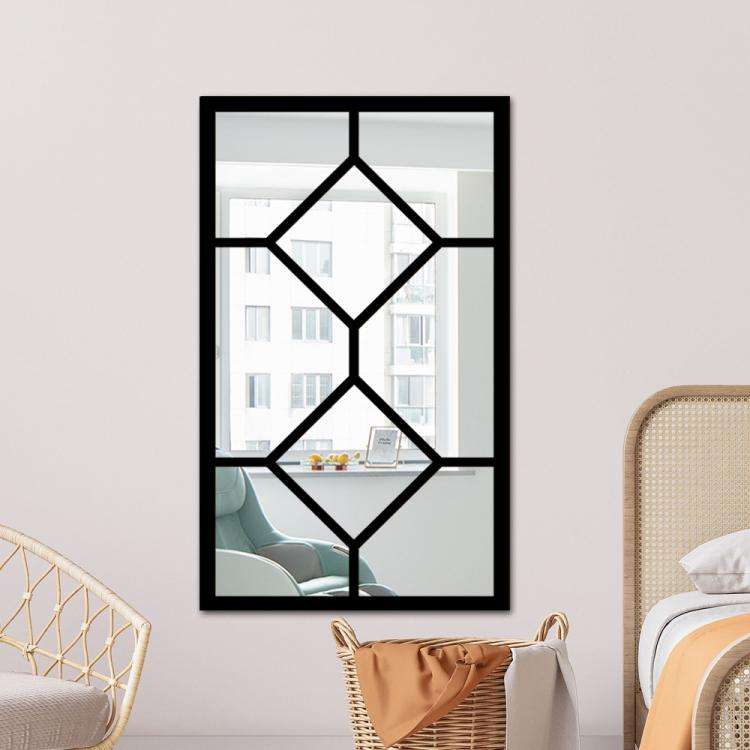 Wood Acrylic Imitation Window Self-adhesive Decorative Mirror, Model:MZ427A-Size L