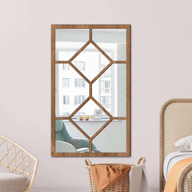 Wood Acrylic Imitation Window Self-adhesive Decorative Mirror, Model:MZ427A-Size L