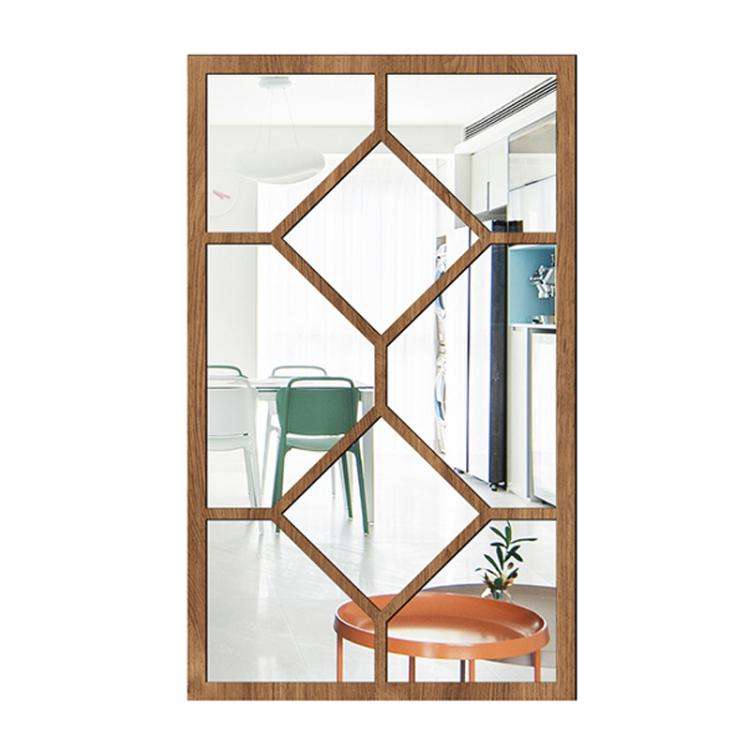 Wood Acrylic Imitation Window Self-adhesive Decorative Mirror, Model:MZ427C-Size L