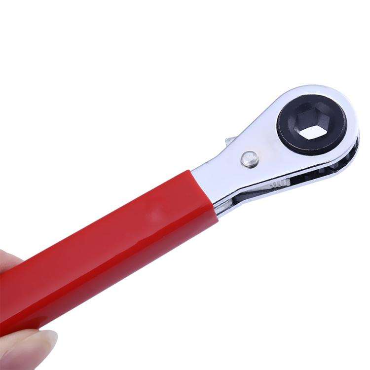 3/8 inch Battery Terminal Hexagon Ratchet Wrench Battery Side Terminal Wrench Tool(Red)