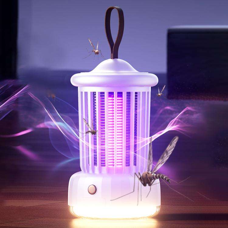 Rechargeable Portable Light Trapping Electric Mosquito Killer Lamp(White)