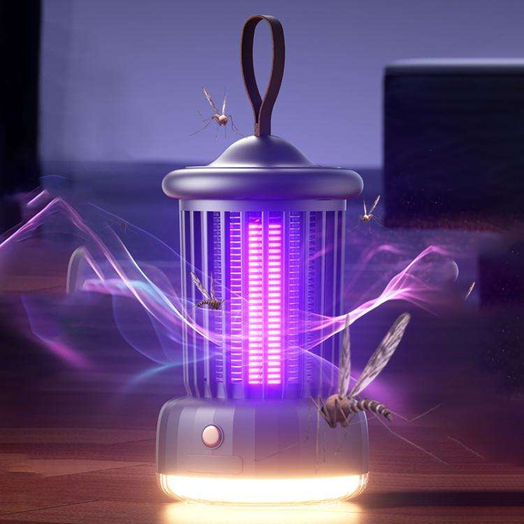 Rechargeable Portable Light Trapping Electric Mosquito Killer Lamp(Grey)
