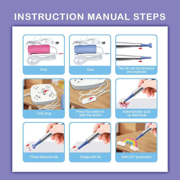 USB Interface Electric Drill Pen DIY Drill Tool(Blue)