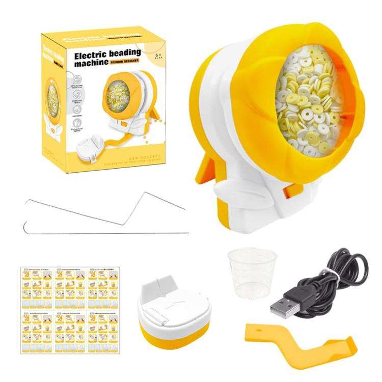 USB Interface Manual DIY Automatic Beading Machine(Yellow)