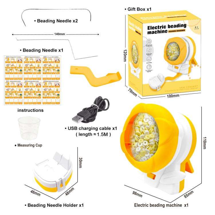 USB Interface Manual DIY Automatic Beading Machine(Yellow)