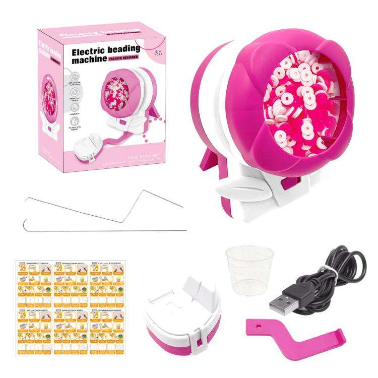 USB Interface Manual DIY Automatic Beading Machine(Pink)